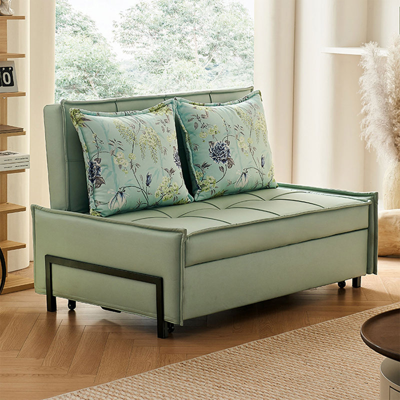 Canapé-lit convertible 53,15 po vert clair résistant aux rayures, 53.15"W*34.65"D*35.43"H