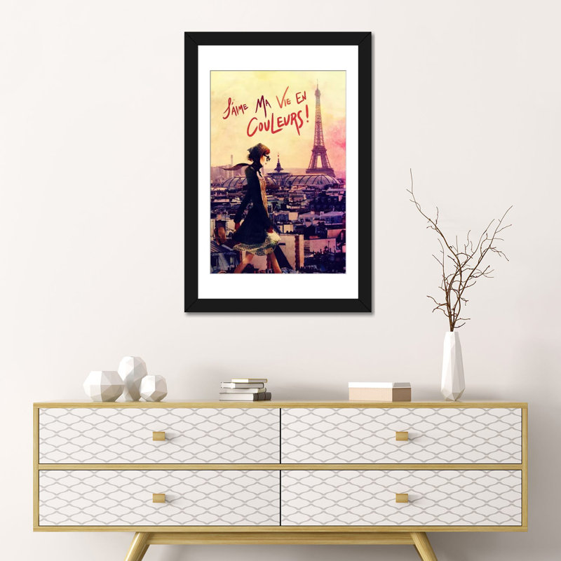 «Parisian Walk», impression sur toile, H 60 po x l 40po x P 1,5 po, Toile tendue, Blanc