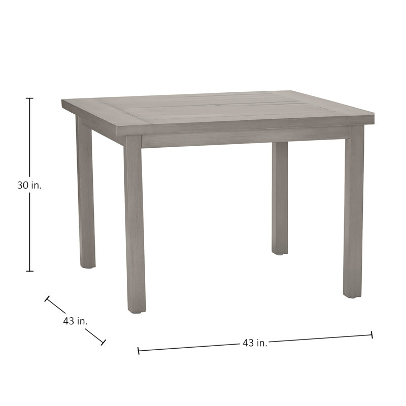 Club Aluminum Outdoor Dining Table, Oyster