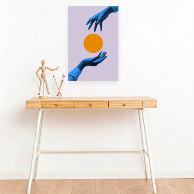«Vibrant Hands», cercle orange abstrait, impression d'art mural contemporain coloré