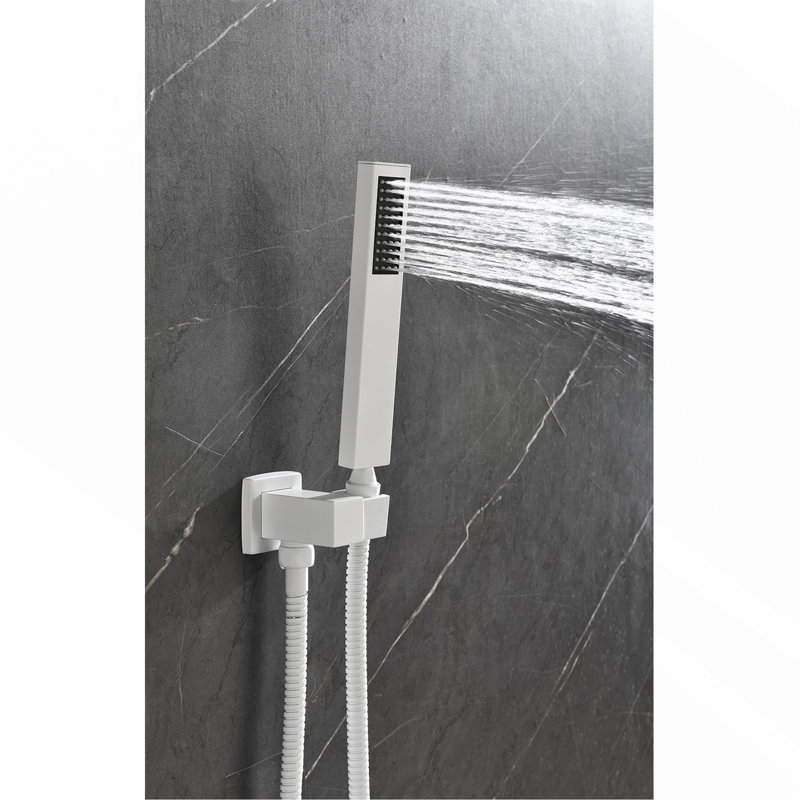 Système de douche murale à cascade et pluie, Blanc