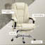 Chaise de bureau de massage chauffante inclinable avec hauteur réglable et repose-pieds, beige, pour un confort et un soutien ultimes