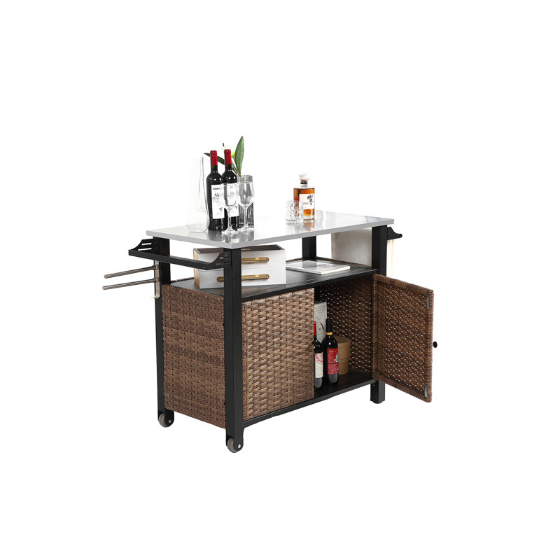 Chariot à roulettes et armoire de rangement pour îlot de cuisine pour l'extérieur