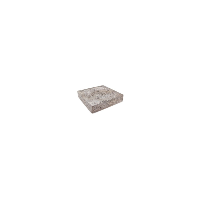 Grey Travertine Sq. Bowl Lg.