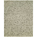 Shyla Hand Knotted Wool Geometric Area Rug in Ivory