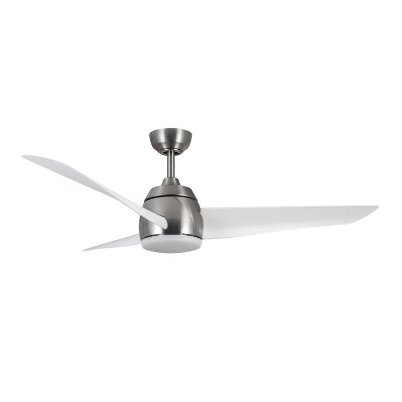 Thalia Smart LED Downrod Ceiling Fan, White, Brushed Nickel