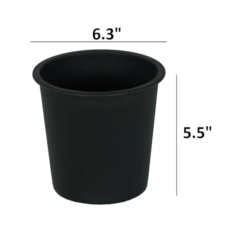 5 6.3" Round Nursery Plant Pots - Garden Plastic With Drainage. All-Weather Durability. Polypropylene Construction. Fade And Crack Pot Material.