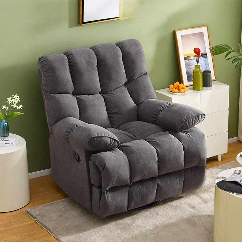 Modern Multi-Functional Casual Rotating Recliner, Gray