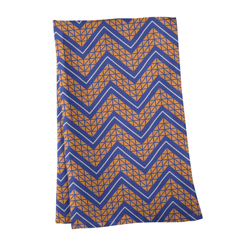 Stephenie Tea Towel Kitchen Towel, Blue/Brown/White, Cotton Twill
