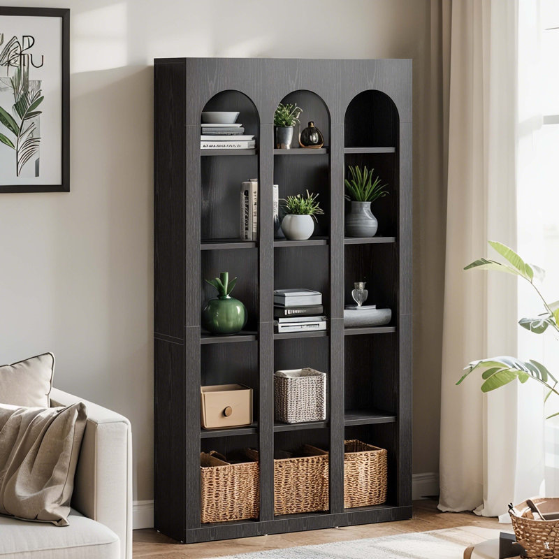 Bibliothèque en bois 70,8 ", étagère de rangement à 5 niveaux