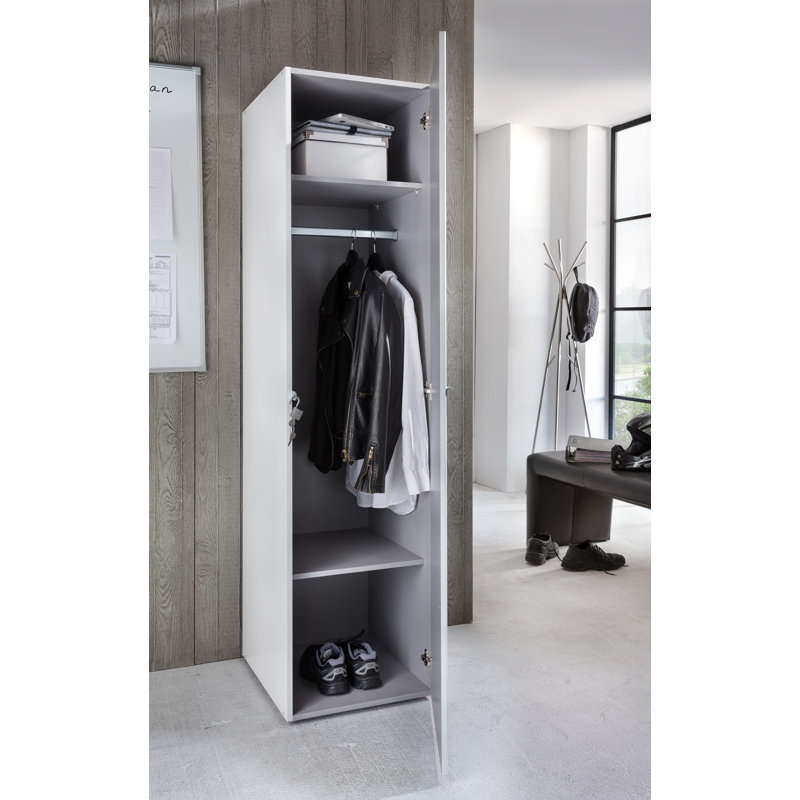 Alvar 1 Door Wood Wardrobe, White