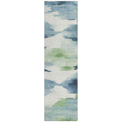 Machine Washable Indoor/Outdoor Millner ACN2259 Swirls Rug
