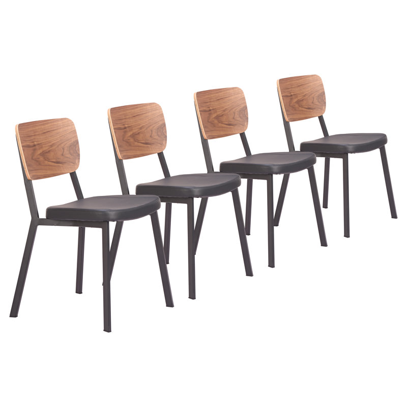 Chaise de salle à manger Ardenne (ensemble de 4) noir et brun