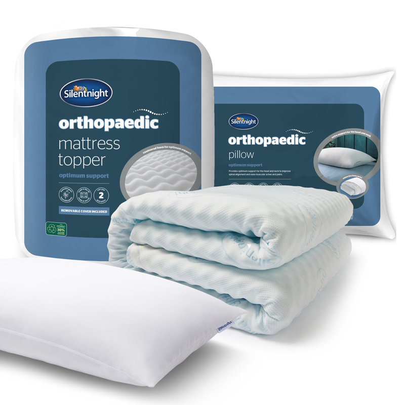 Silentnight Orthopaedic Mattress Topper And Pillow Set, Kingsize (5')