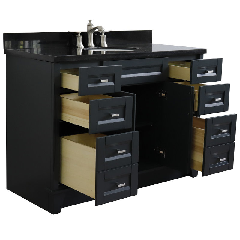 Ensemble de meuble-lavabo simple 49 po Brooten, Noir galaxie