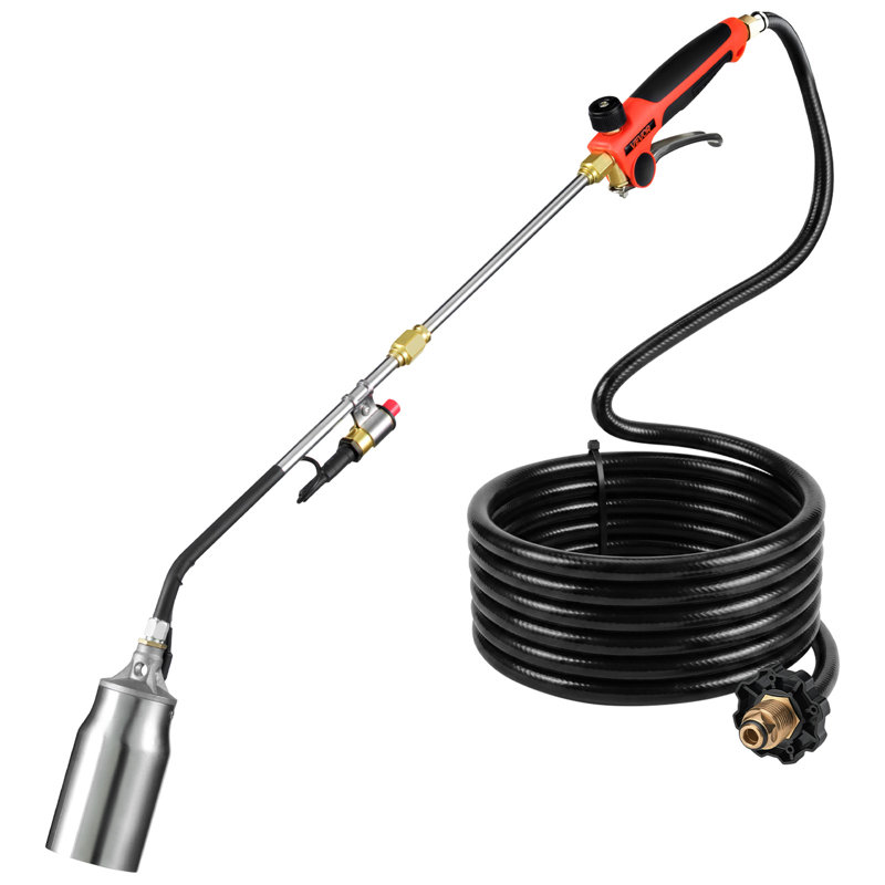 Propane Torch Weed Burner 37" 270,000 BTU Output with 12.5 ft Hose, for Garden Road Ice Snow Melting, Adjustable Flame, Heavy Duty Blow Torch with Turbo Trigger & Self Igniter, Flamethrower
