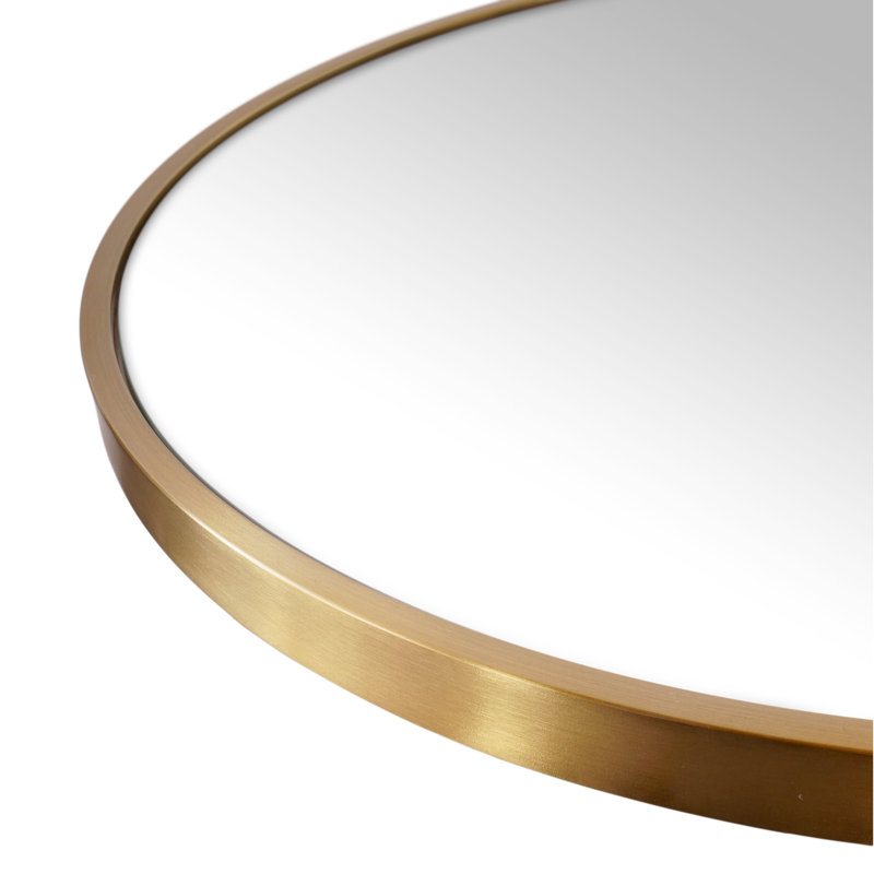 Miroir rond Leia, Laiton satiné, 36 po x 36 po