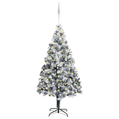 Arbre de Noël artificiel vidaXL blanc 70,9 po PVC et acier et plastique