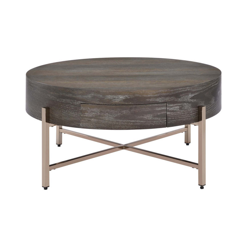 Table basse à tambour avec 1 tiroir