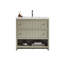 Meuble-lavabo rétro 36 "en contreplaqué olive avec plateau en quartz d'ingénierie Rennes-136897391-136897392
