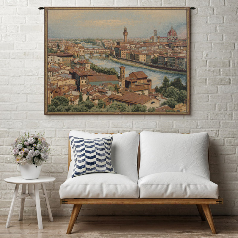 Italian Loom Woven Cotton Blend Wall Hanging, 36" H x 54" W