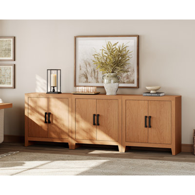 Buffet Cabinet With Storage, Large Sideboard Accent Cabinets With 6 Doors, Modern Farmhouse Coffee Bar Cabinet, Wood Console Table For Kitchen, Dining Room, Living Room