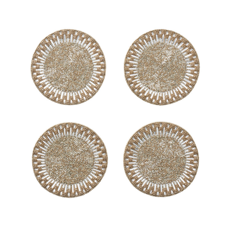 Palisade Coaster Set in a Gift Bag, Gold/Silver