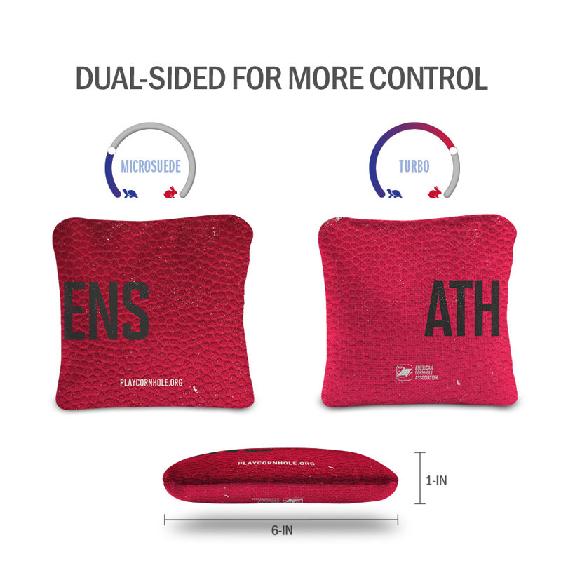 Athens Collegiate Gameday Synergy Pro Cornhole Bags, Red