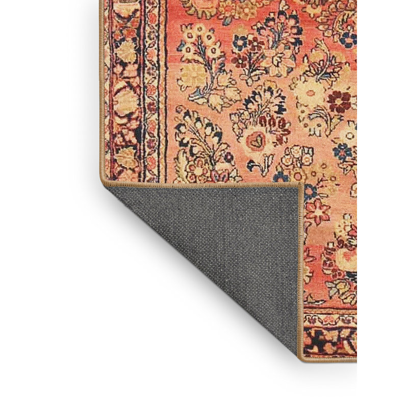 Tapis oriental orange / brun / bleu, Rectangle 7 pi x 10 pi