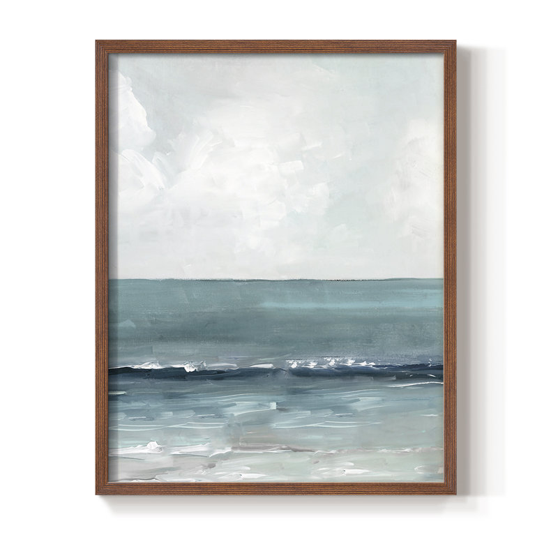 «Teal Seas II», reproduction encadrée - bois massif, H 30 po x l 24 po, Noyer