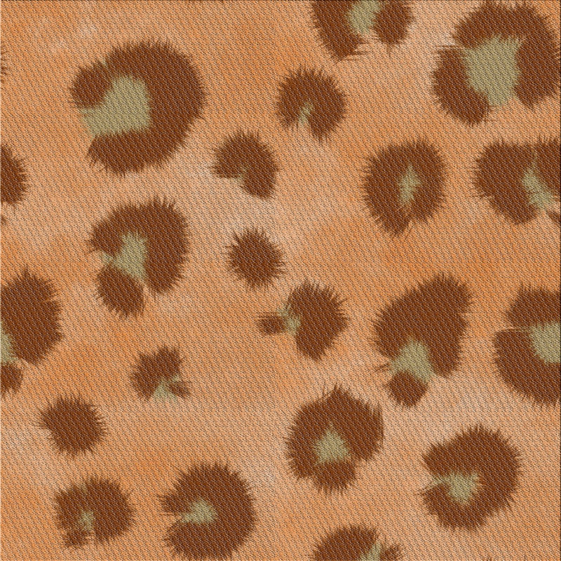 Tapis orange/brun à motif, Carré 7 pi