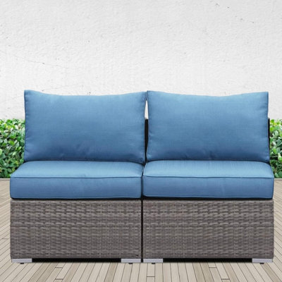 59.8"Width Outdoor Wicker Armless Sofa Set