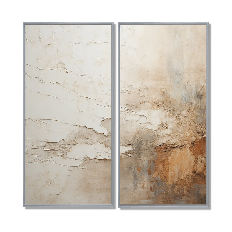 Cylen, art mural sur toile beige, Floater Framed Print, 40" H x 40" W, Silver