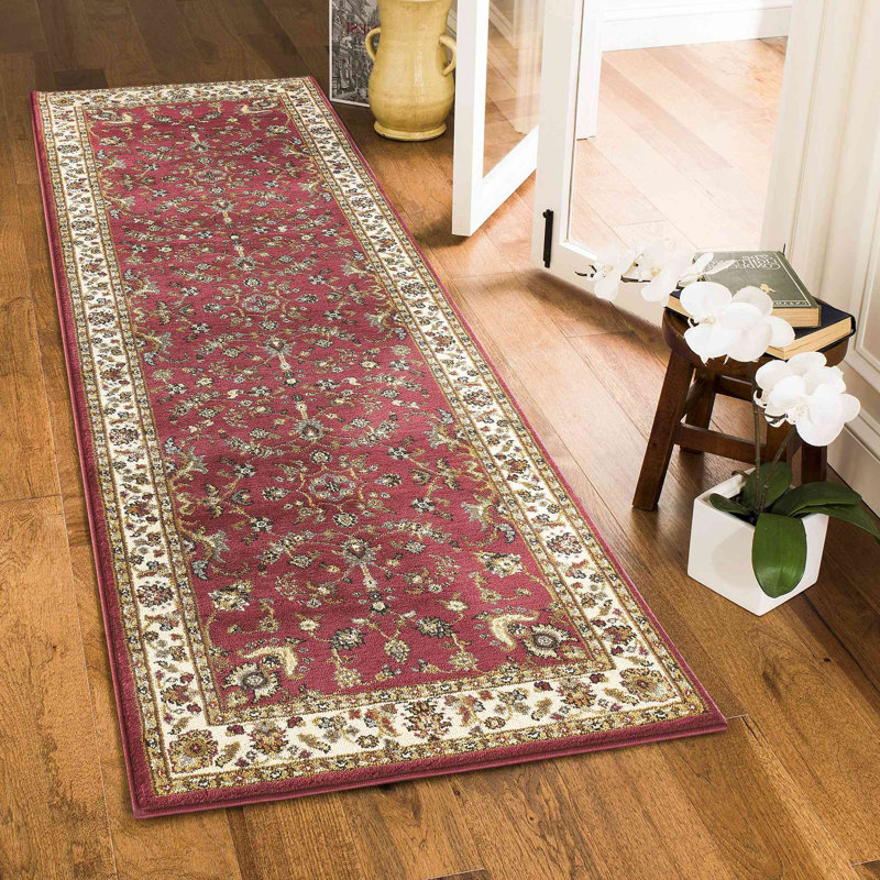 Tapis classique, Rouge, Tapis de couloir 2 pi 7 po x 7 pi 3 po