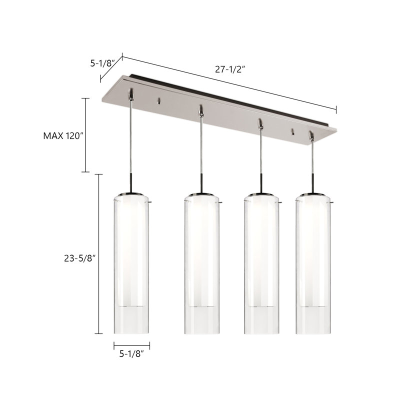 Verona LED Pendant, 64 W, 4 Lights