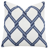 Newport Embroidered Cotton Blend Reversible Throw Pillow
