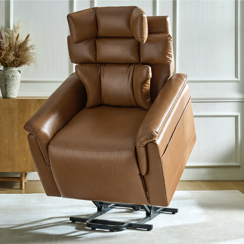 Heilman Modern Dual Motor Power Lift Recliner with Hugging Support, Camel