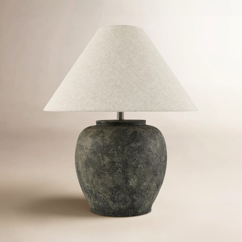 Trini Kiku Table Lamp, Wheat, Charcoal