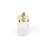 Elegant Glass Storage Box Set (6 Pieces), Transparent & Gold, 3.5 x 3.5 x 7.9 inches | 100% Glass, 23.7 fl oz Capacity Each | Dishwasher Safe, Perfect for Organizing Kitchen & Home Décor