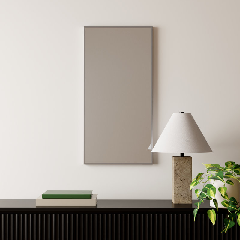 Miroir mural Sabine, 36 po x 18 po, gris