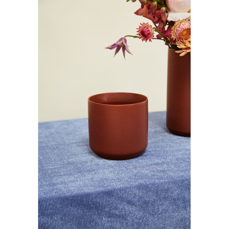 Parsons Handmade Ceramic Pot Planter, 10" H x 10.75" W x 10.75" D, Brown