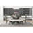5-Piece Rustic Round Dining Table With 3 Upholstered Chairs & Curved Bench-1575973832
