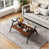 Plateau transparent / noir / base noyer est en rupture de stock