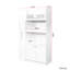 Armoire de rangement blanche avec 4 portes et une tablette coulissante multifonctionnelle pour un rangement organisé à 4 portes
