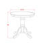 L'ensemble de mobilier de salle à manger 3 pièces comprend une table ronde avec piédestal et 2 chaises rembourrées en tissu de lin, 30 po x 30 po, noir et cerisier-599294225