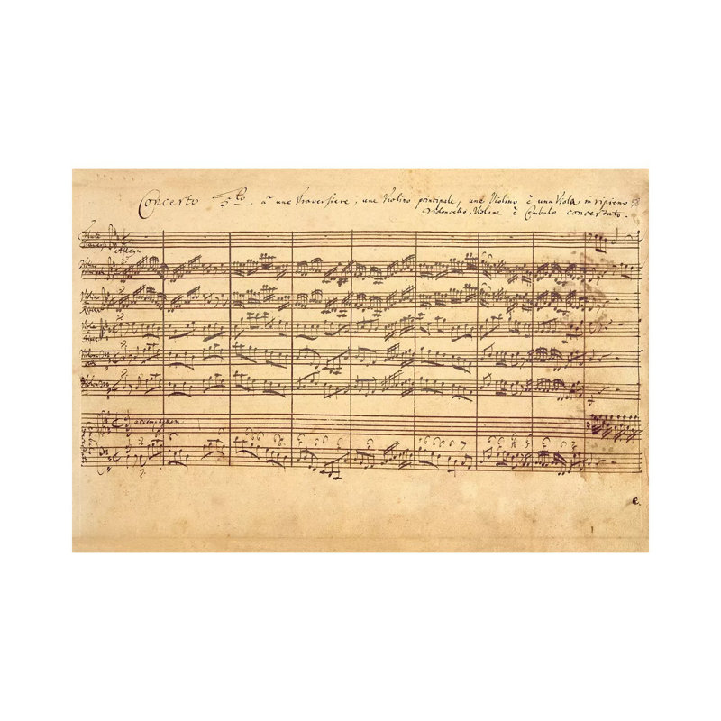 " The Brandenburg Concertos, No.5 D-Dur, 1721 " by Johan Sebastian Bach Painting Print, 26" H x 40" W x 1.5" D