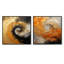 Mirage spirale doré doré noir - ensemble de 2 collages carrés abstraits en spirale-1484875325-1484875324