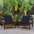 Acacia Solid Wood Outdoor Lounge Chair with Cushions