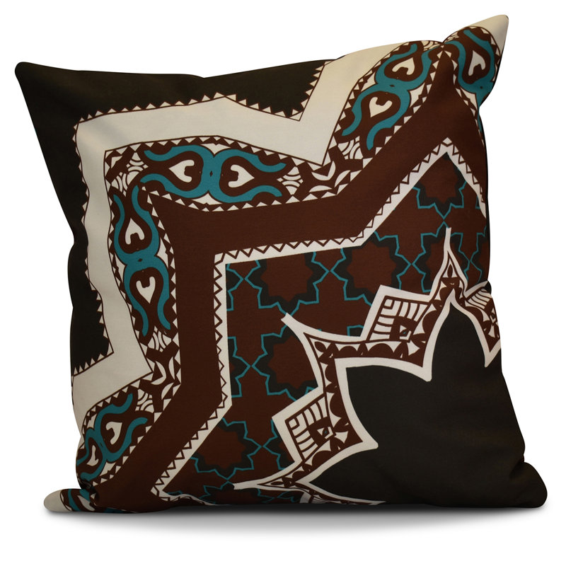 Coussin d'extérieur carré HH Revival, H 18 po x l 18 po x p 2 po, Marron