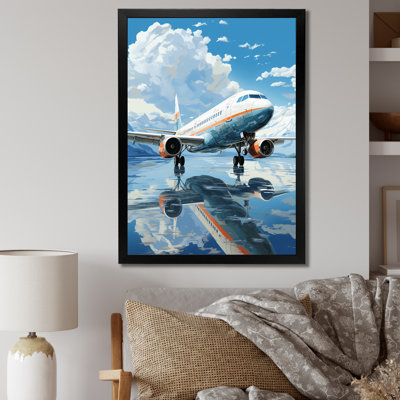 " Airoplane Reflection On Mountain Lake "